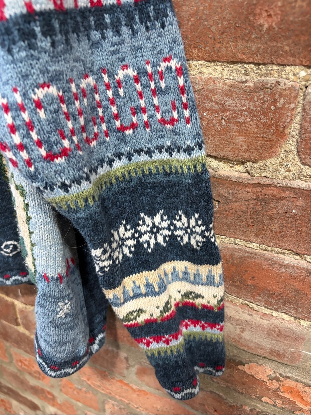 Vintage Heirloom Collectibles Sweater Womens large Blue Christmas Zip Cardigan - Picture 4 of 6